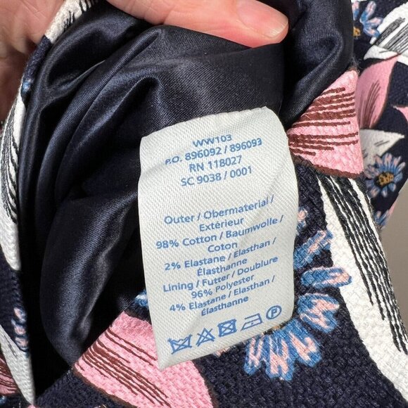 Boden Martha Sheath Dress Size 6R Blue Retro Mod Twee Work Career Floral - Picture 8 of 8